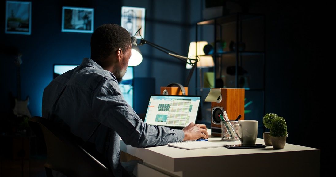 Developer working at desk